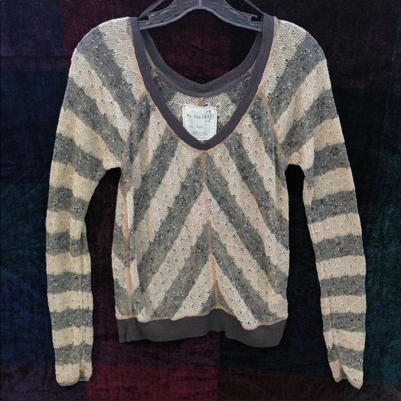 Free People Chevron Sweater Large - Picture 3 of 6
